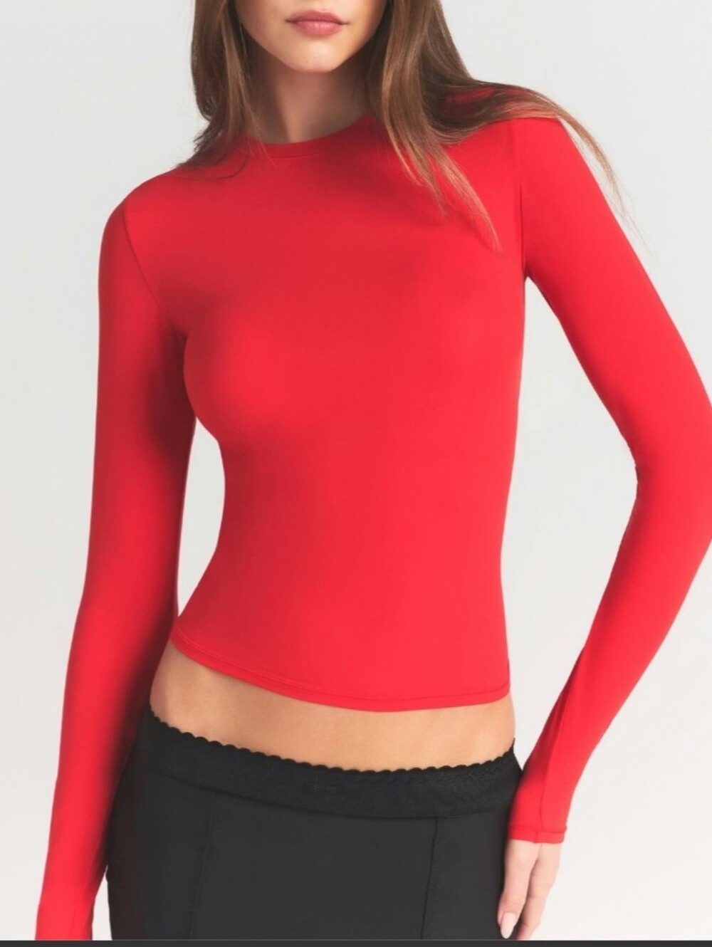 SKIMS ULTRA PINK Long Sleeve Slim Crew Top size 2X (runs small) new with tags